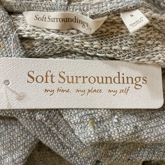 NWT Soft Surroundings lazy day lounger dress hooded maxi ivory/grey - Picture 4 of 5